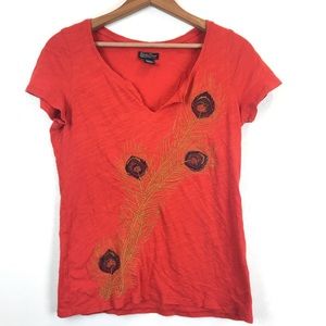 Lucky Brand Tops - Lucky Brand Peacock Feather T-shirt Lucky Brand Tops - Lucky Brand Peacock Feather T-shirt